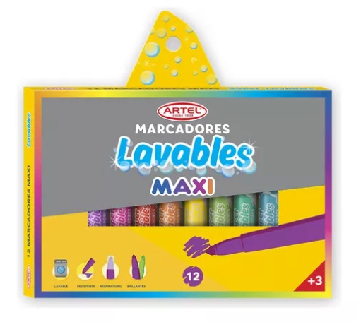 Marcadores 12 Colores Jumbo Super Lavables Artel