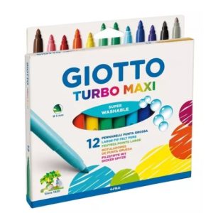 Marcadores 12 Colores Turbo Maxi Jumbo Giotto