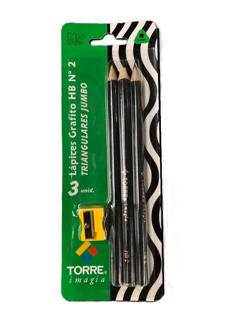 Set Lápiz Grafito Jumbo más Sacapunta Torre