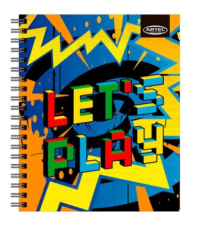 Cuaderno Universitario 100hjs Mat 7mm Gamers Tapa Dura Artel