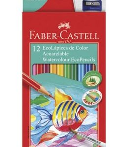 Lápices 12 colores Acuarelables + Pincel Faber Castell