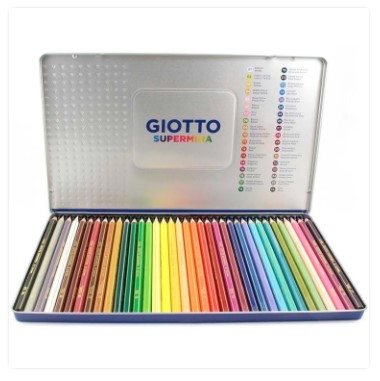 Set Lápices Colores Supermina Caja Metálica 36un 3,8mm Giotto
