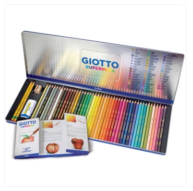 Set Lápices Colores Supermina Caja Metálica 50un 3,8mm Giotto