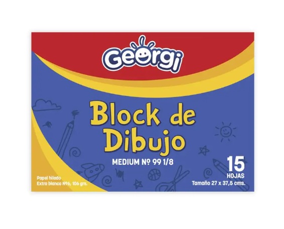 Block de Dibujo Medium 99 1/8 15 Hojas GEORGI